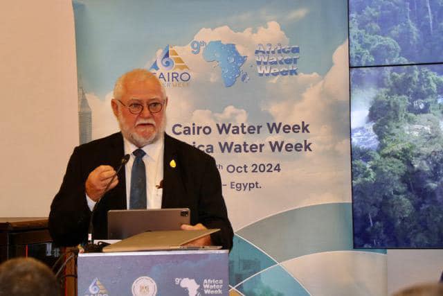 Ominista yuunamapya,omeya nomatululo gomavi Calle Schlettwein okuli komutumba go Cairo Water Week 2024.